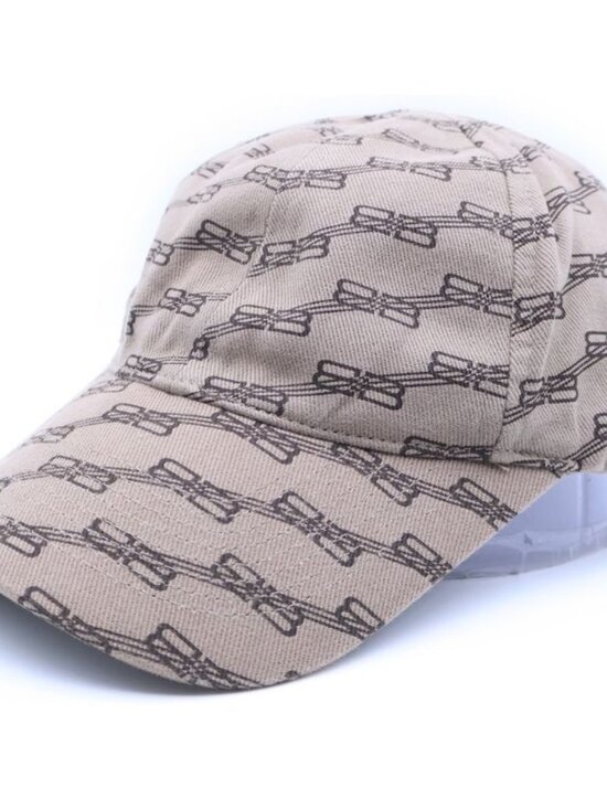 Balenciaga BB Monogram Logo 6 Panel Cap Bbmonogram Beige